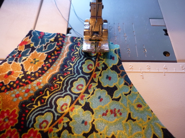 staystitching - start at the upper edge and work down