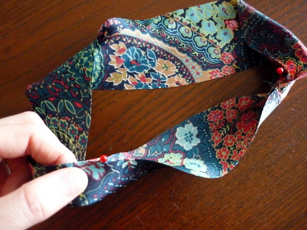 fold the loop in half lengthwise