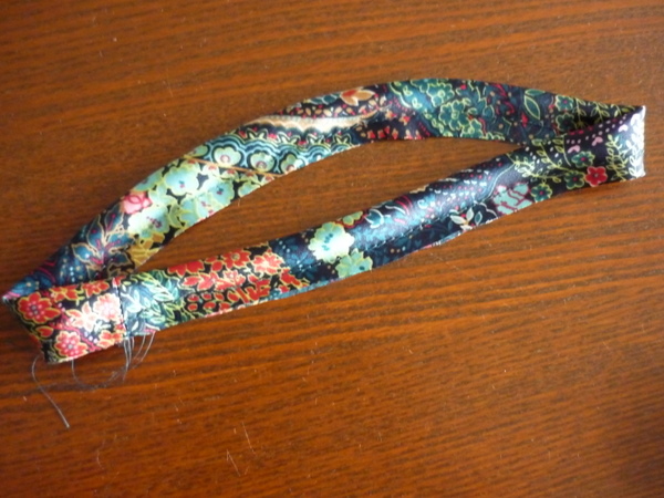 neck binding basted and ready to attach