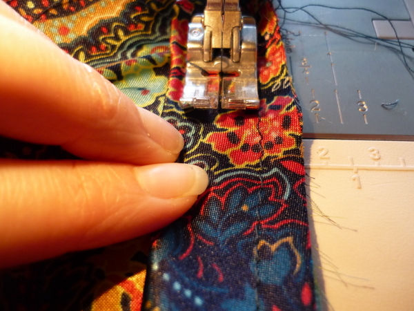 close-up of binding stitching