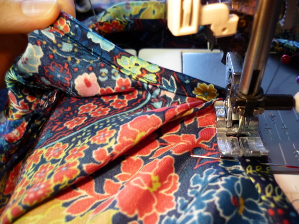 edgestitching the neck binding