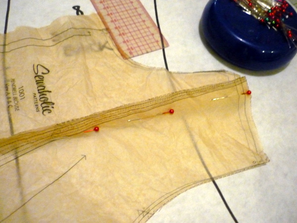 pin front together along seamlines