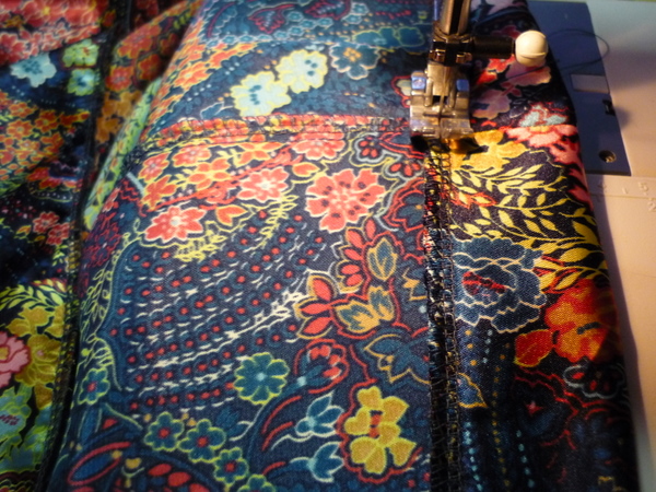 finish raw edge and press up hem allowance