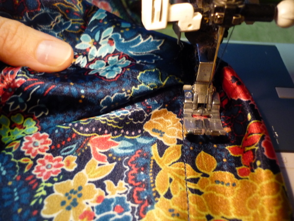 sew second row of stitching, using the first row as a guide