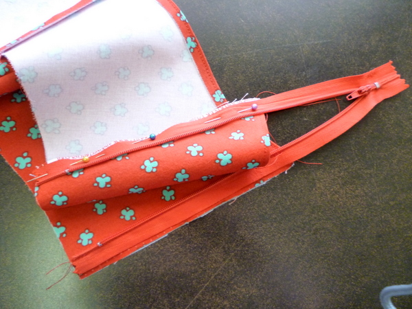 pin zipper to other side of the facing