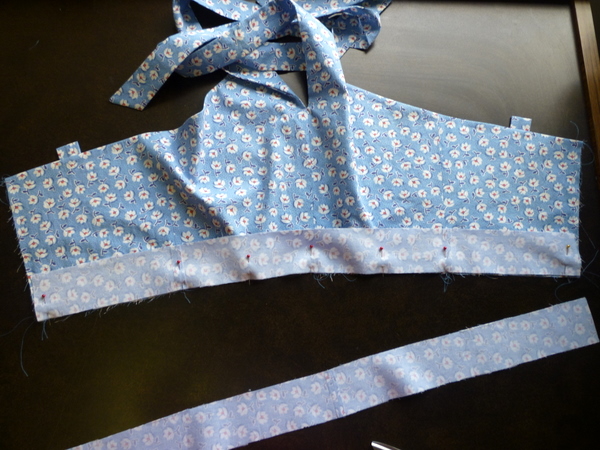 pin waistband to lower edge of bodice