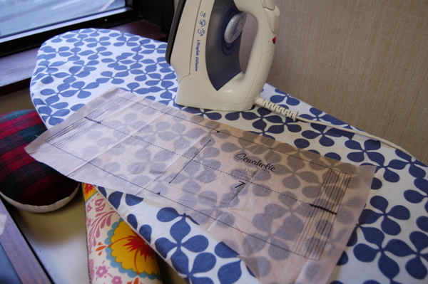 iron pattern pieces with a cool dry iron