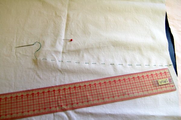 thread trace the waistline markings