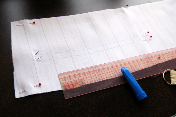 mark stitching lines with chalk