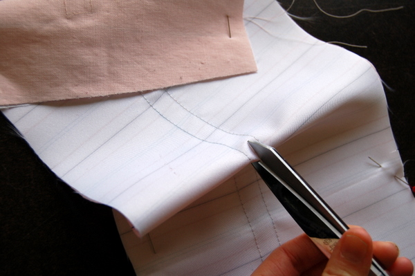 fold in half and snip, to get slash opening started
