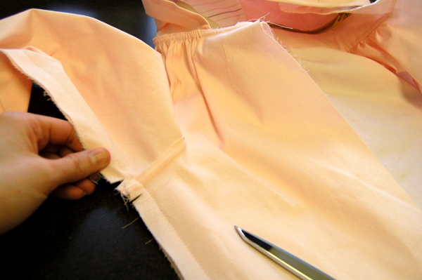 clip at armhole seam