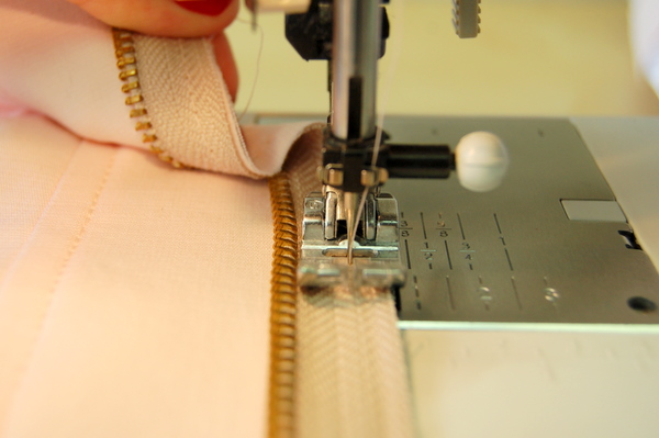 baste zipper in place