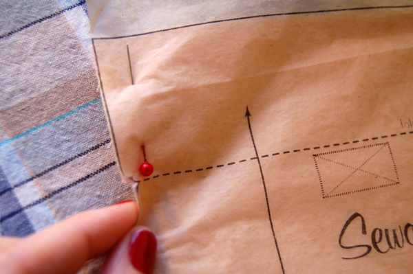 clip notch on either side of fold line, on our interior pocket piece