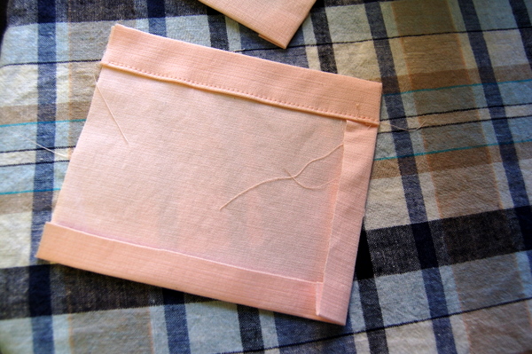 stitch the top of pocket