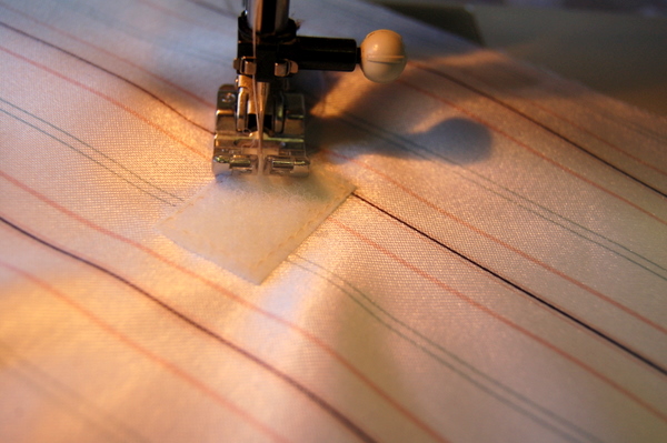 sew velcro to lining