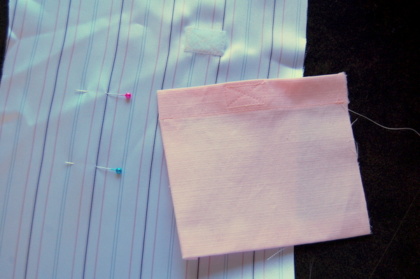 line up velcro to velcro, and press to position the pocket!