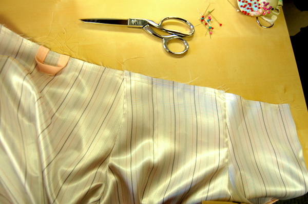 sew gathering stitches along top edge of collar
