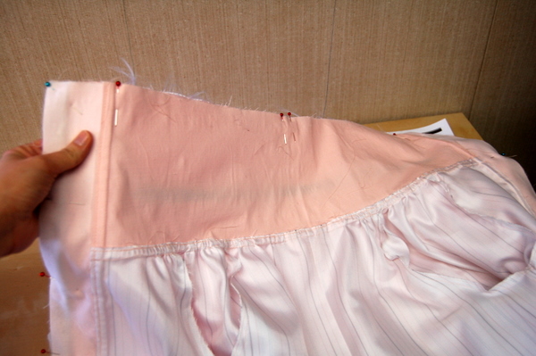 pin lining to jacket
