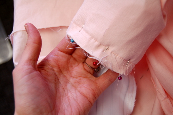 pin lining to cuff