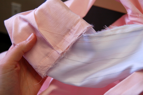 lining sewn to cuff