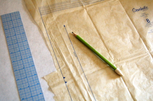 measure seam allowance along centre back of skirt