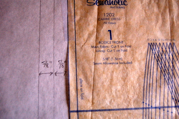add seam allowance to centre front