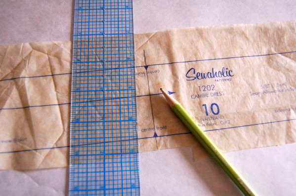 draw line through centre front