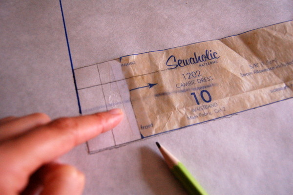 layer waistband on bodice