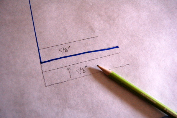 draw line above lower waistband line