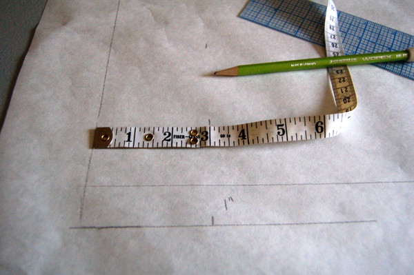draw line 2-3" away from centre front