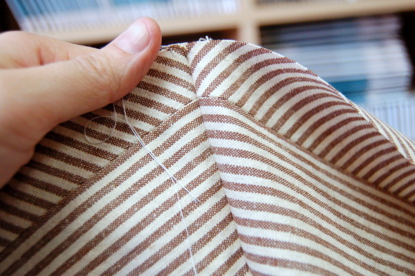 baste striped seams first