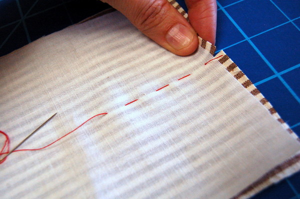 baste along fold line