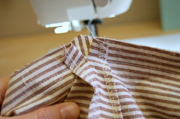 sewing point of skirt to yoke