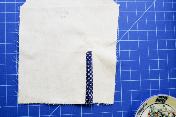 granville placket - finished tower placket from inside